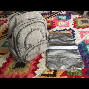 Gray diaper backpack